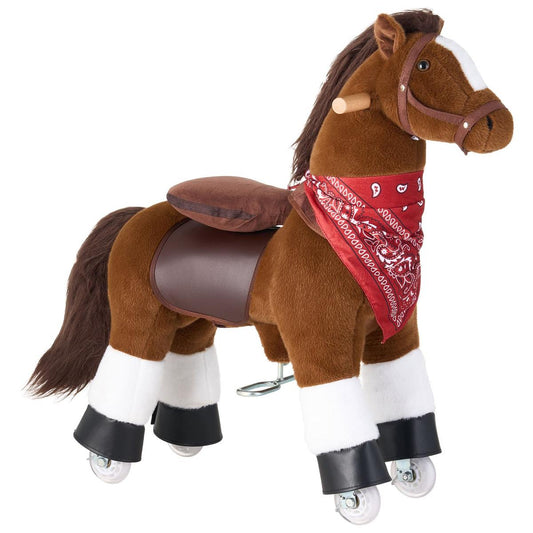 Ride On Horse, Riding P Ony Toys For Kids, No Battery Required, Smooth Wheels With Anti-Roll Stop Ring, Upgraded Raised Seat, Handles, Pedals, 110 Lbs Max Load Capacity For Ages 3-8
