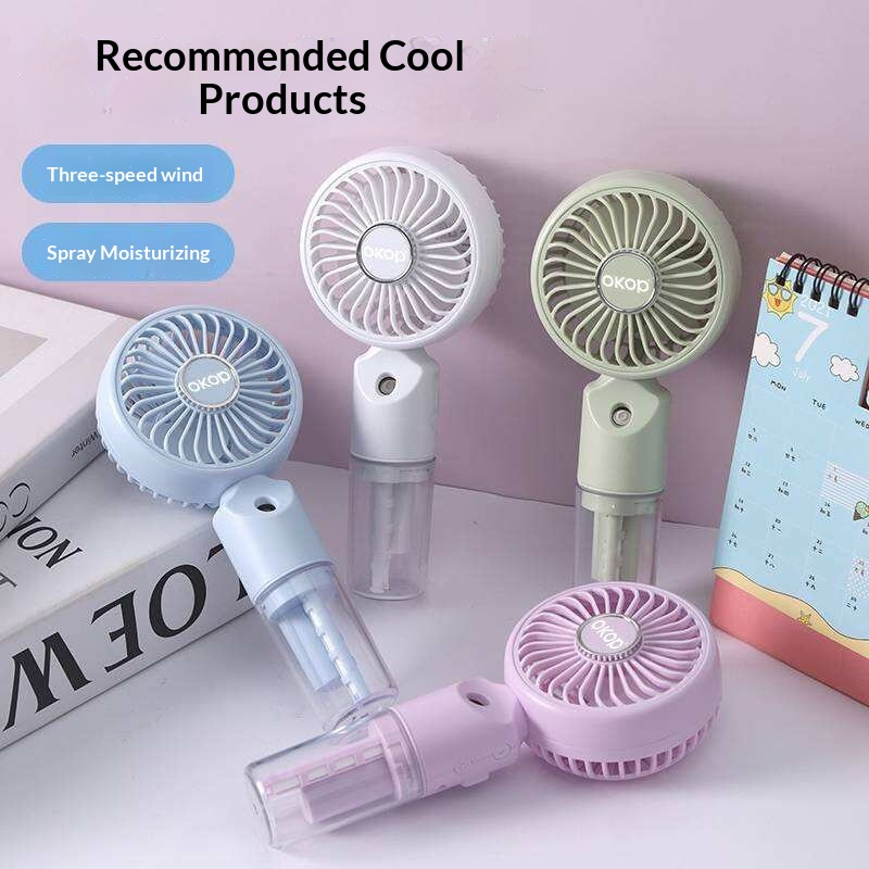KP-F31 New Handheld Misting Fan Portable USB Mini Fan For Students Outdoor Use Gift Item In Stock Factory Direct
