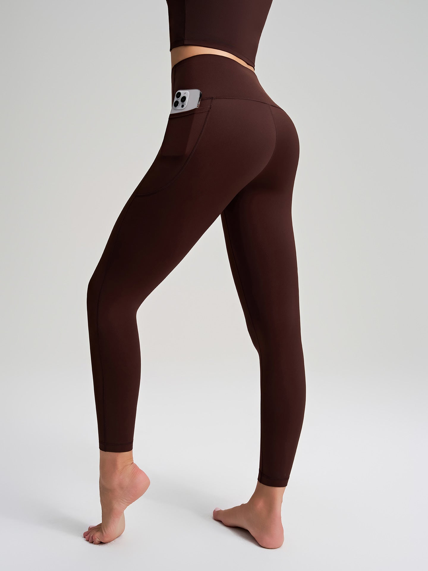 New Bare-Sense Hip-Lifting Yoga Pants For Women, Peach Butt Design With Pockets, High-Stretch Tight Fit, Seamless Quick-Dry Running & Yoga Leggings