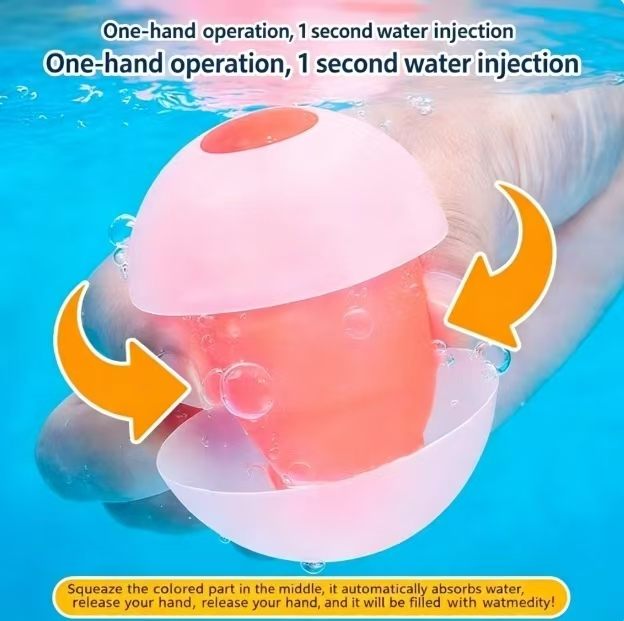 6 Pack Reusable Silicone Water Ball, Non-Magnetic Quick Fill Water Bomb Balls, Summer Pool Party Water Game Toys For Kids & Adults
