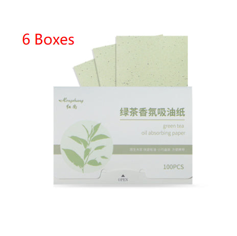 Green Tea Velvet Portable Fragrance Oil-Control Facial Tissues For Touch-Ups