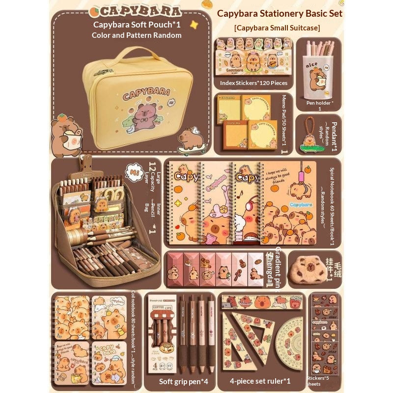 Capybara Stationery Gift Set High Styling School Supplies