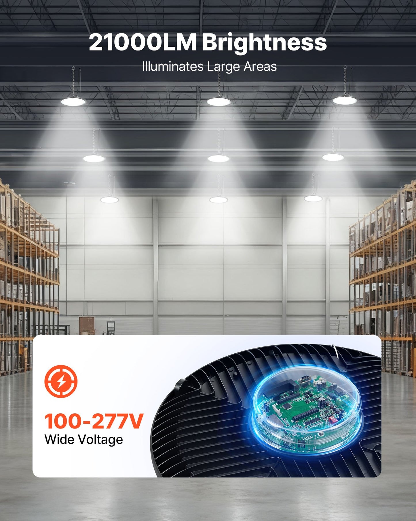 20er-Pack LED-Hallenstrahler 5000 K 150 W 21000 Lm