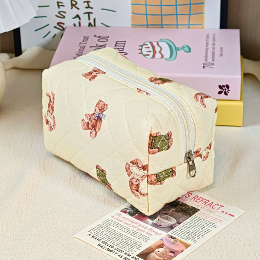 Printed Quilted Makeup Large Capacity Portable Toiletry Bag For Travel