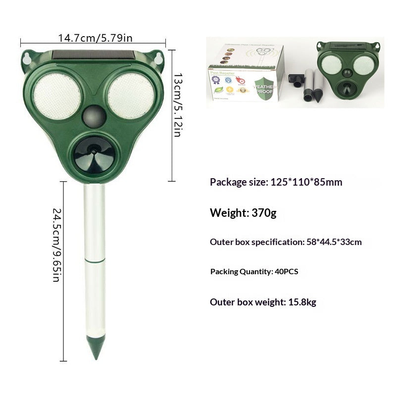 Ultrasonic Dog Repeller Charging Voice Solar Bird Repeller
