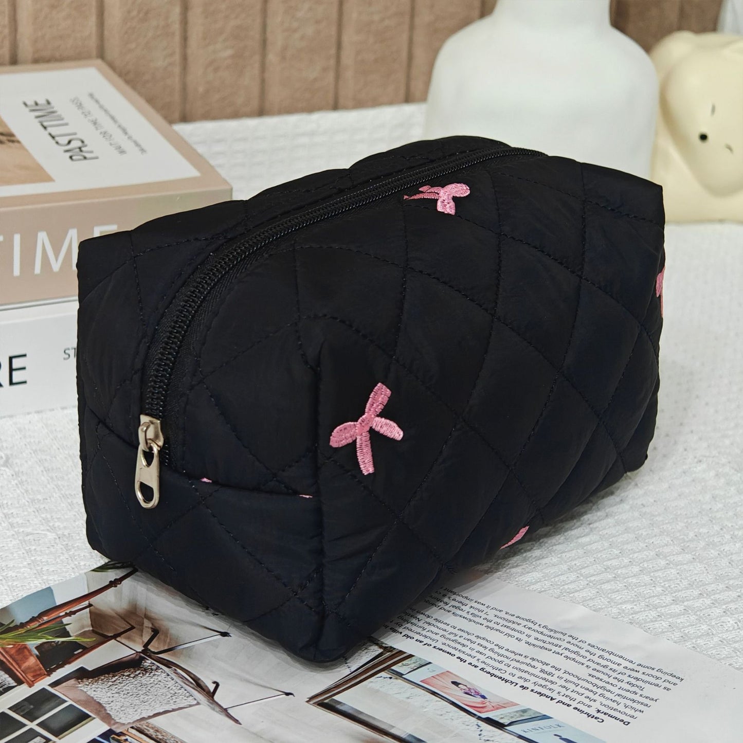 Printed Quilted Makeup Large Capacity Portable Toiletry Bag For Travel