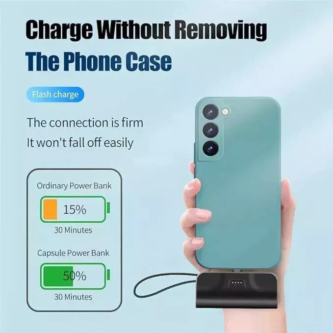 5000mAh Pocket-sized Mini Power Bank, 20W Fast Charging Function, Portable Charging Adapter For IPhone Android Smartphones And Tablets