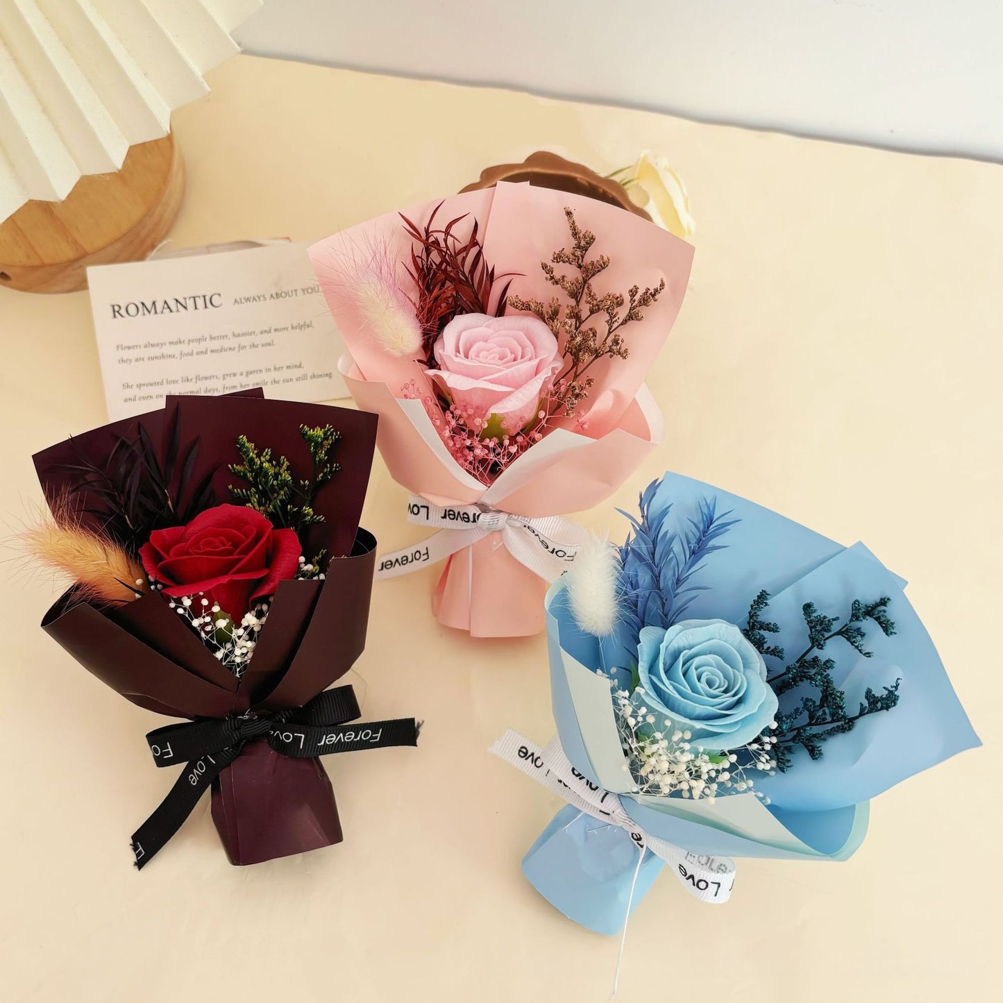 Preserved Flower Dried Flower Mini Bouquet Valentines Day And Teachers Day Gift For Female Teachers