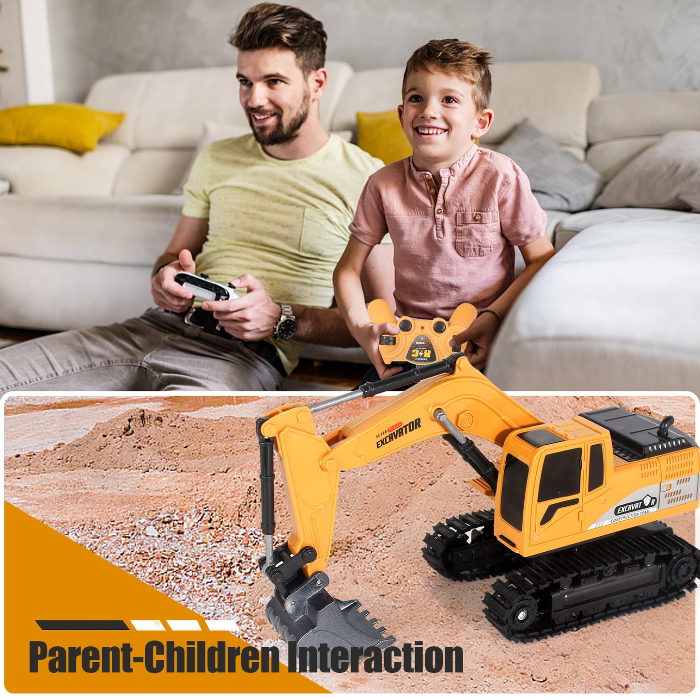 AU RC Digger Remote Controlled Excavator Construction Vehicle Truck Car Kids Gifts, The Logistics Will Be Send Randomly