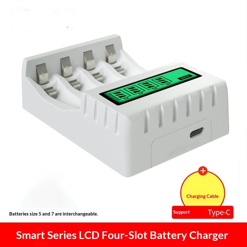 USB Smart 4-slot Charger For AA And AAA Batteries
