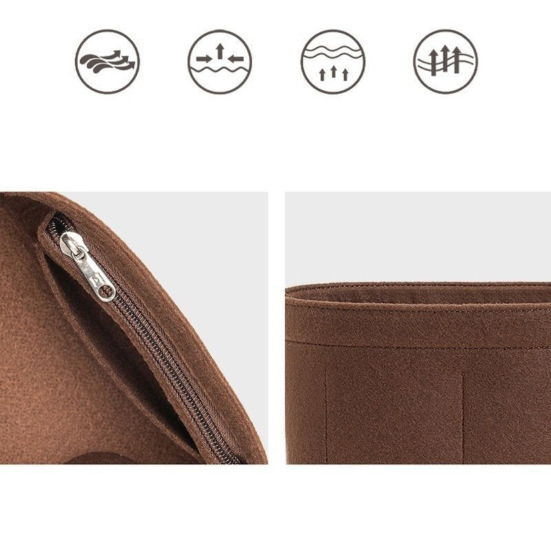 Felt Insert Storage Pouch For Rally Makeup Bag Liner Storage Support Bag