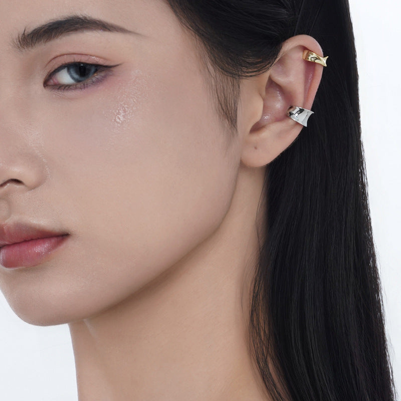 Korean Style Simple Niche S925 Sterling Silver Glossy Ear Clip