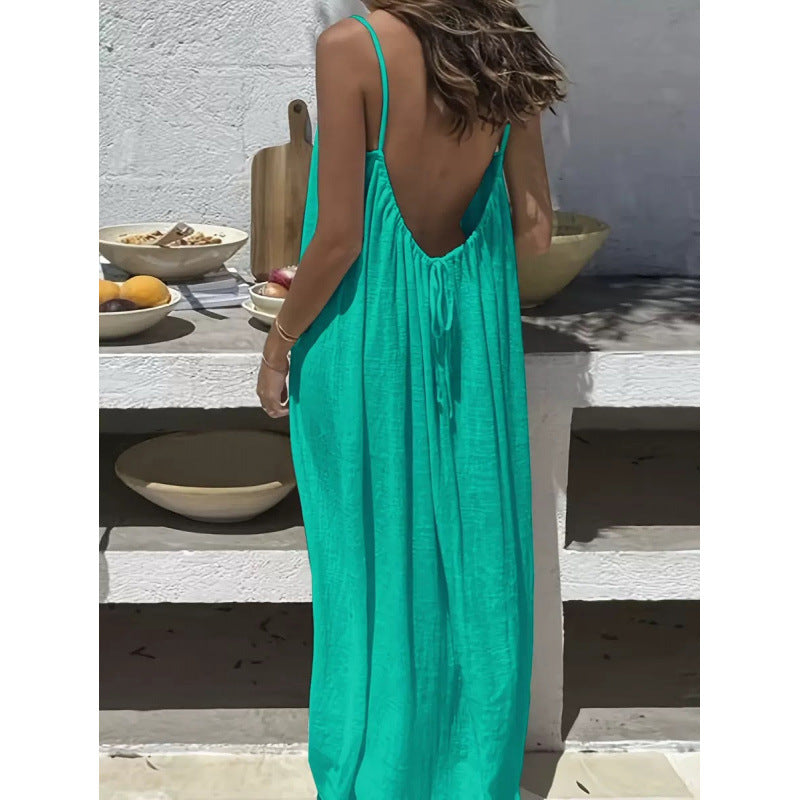 2026 Cross-Border New Model Womens Strapless Coat With Back Exposure Loose Fit, Home Wear Dress