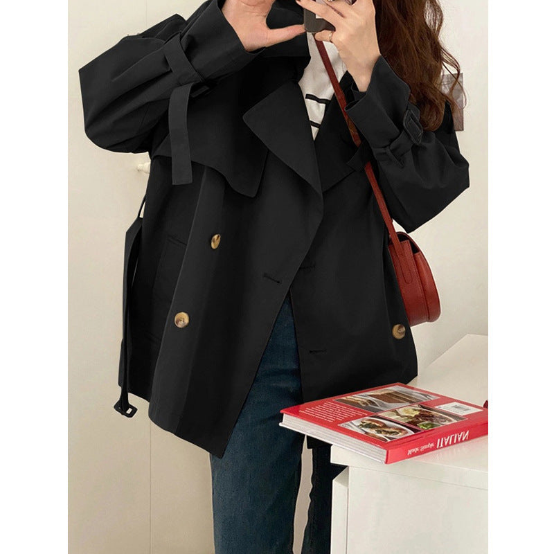 Korean-style Draping Elegant Coat For Women