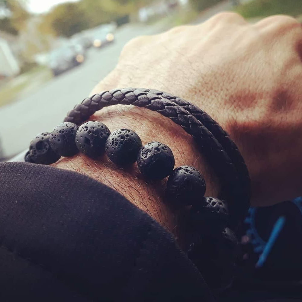 Tiger Eye Volcanic Rock Yoga Beaded Bracelet