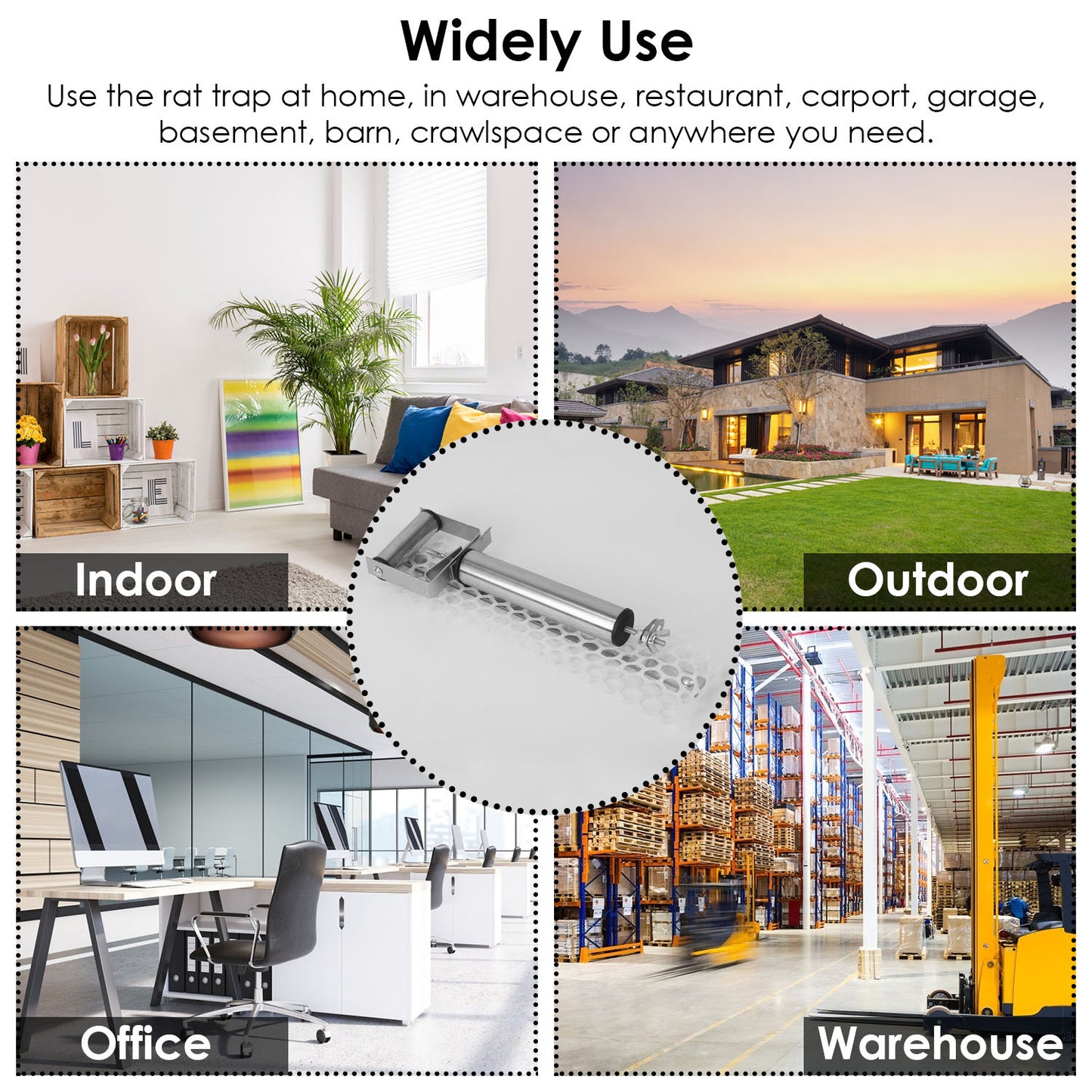 Rolling Mouse Trap With 19.69in Mesh Ramp, Humane Galvanized Metal Rat Trap, Reusable Catch Multiple Mice, Easy To Clean For Home Garage Warehouse Basement