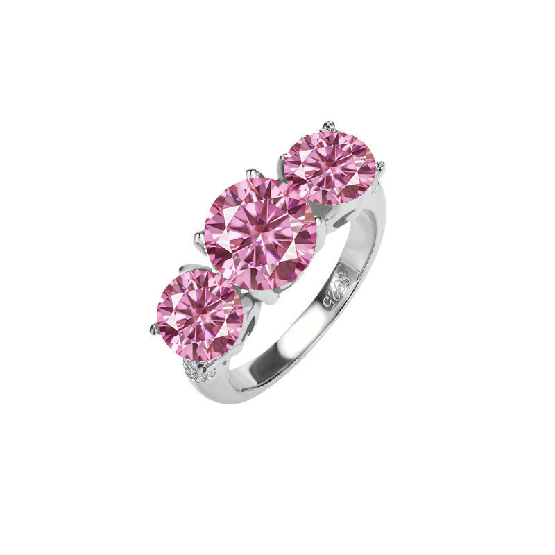 Moissanite Women's Ring High-end Silver Jewelry Accessories