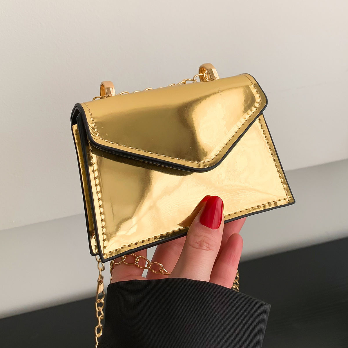 Colorful Laser Lipstick Mini Chain Makeup Small Square Bag