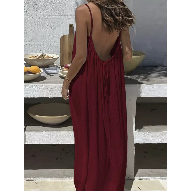 2026 Cross-Border New Model Womens Strapless Coat With Back Exposure Loose Fit, Home Wear Dress
