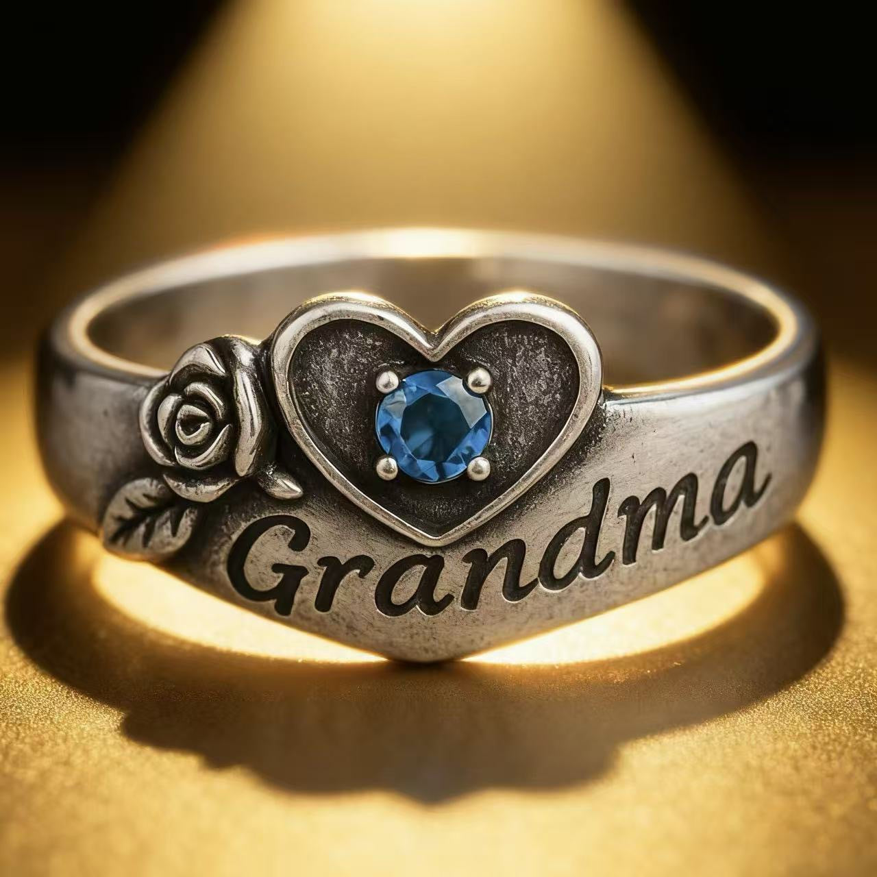 Eco-Friendly Alloy Grandma Ring European And American Holiday Gift