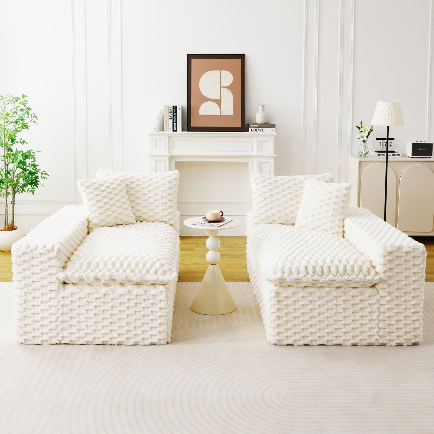 Luxury White Turtle Velvet Multifunctional Sofa - Arrangeable In Single Row, Side-by-Side Or Facing Each Other, Stylish Living Room Furniture For Cozy Home Decor