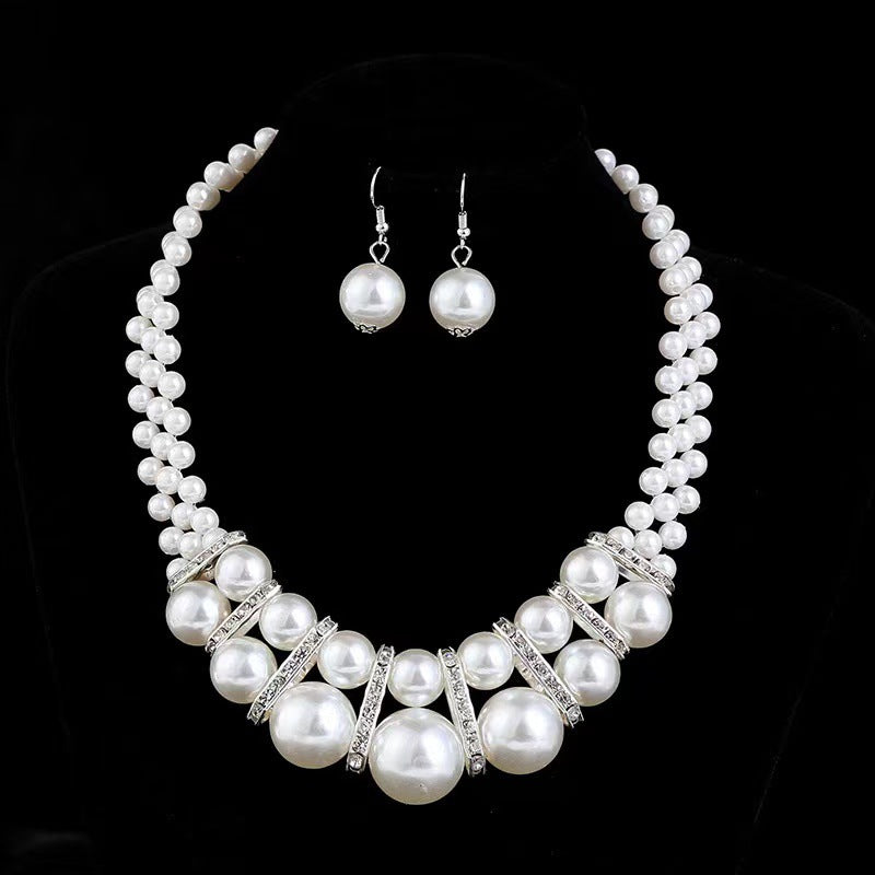 Necklace And Earrings Suite Women's Short All-match Elegant Decorative Collarbone Chain Accessories