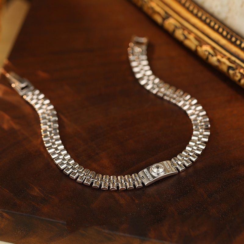 S925 Silver Korean-style Fashionable Watch Strap Zircon Bracelet