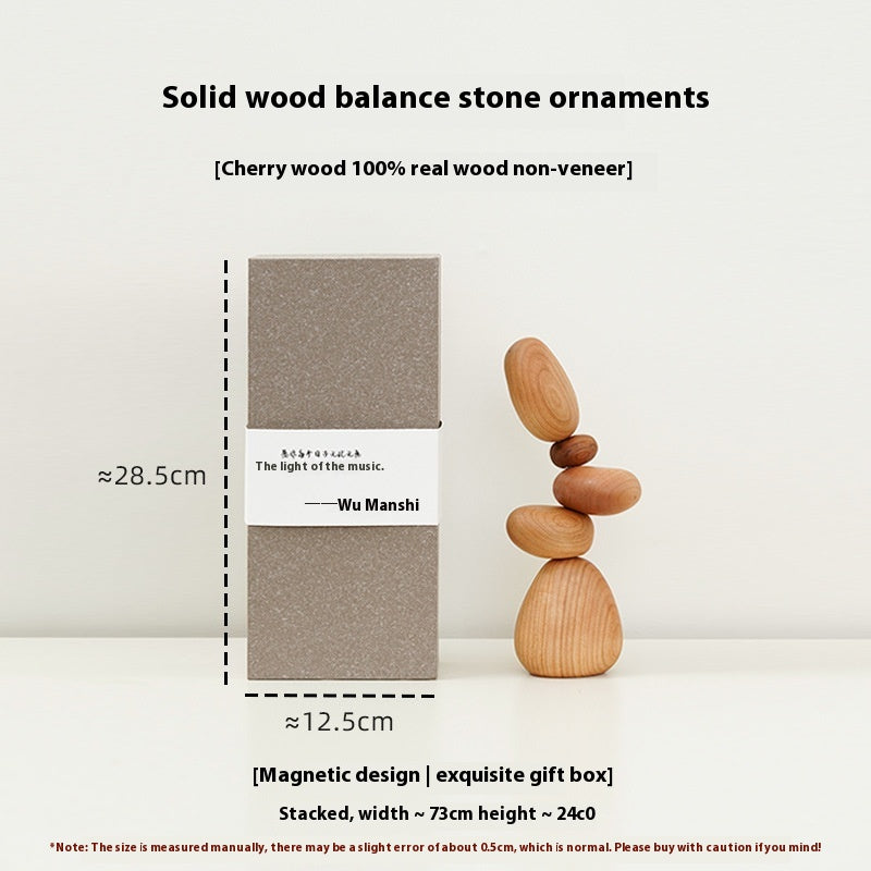 Housewarming Gift Balanced Rock Decoration Creative Wood Carving Cultural And Creative Gifts Emotional Stability Artifact Home Happiness For Friends