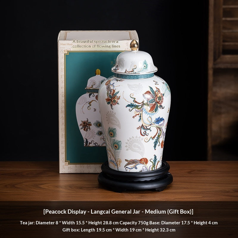Enamel-color Generals Jar Ceramic Tea Canister