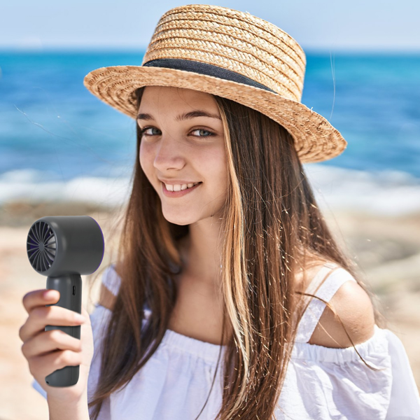 Speed Handheld Cooling Fan With Superconducting Ice Pack, 3000mAh Rechargeable Portable Mini Air Cooler With LCD Display For Summer Outdoor Travel