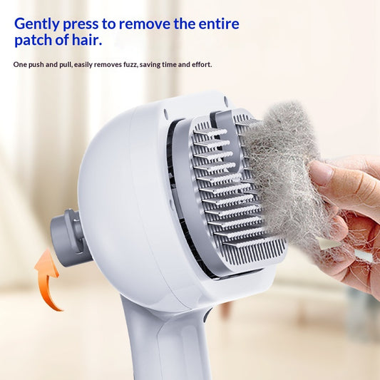Fine-toothed Floating-plate One-button Pet Cat Hair Remover
