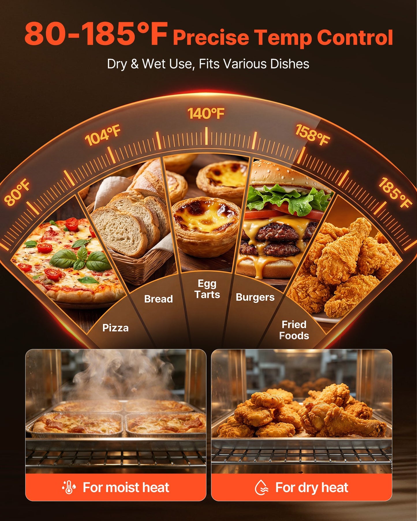 Electric Hot Box Food Warmer, 4-Tier Commercial Warming Cabinet With Water Tray, Glass Door And Adjustable Shelves, Stainless Steel Food Warmer Cabinet, For Restaurant, Kitchen, Pizza, Chicken