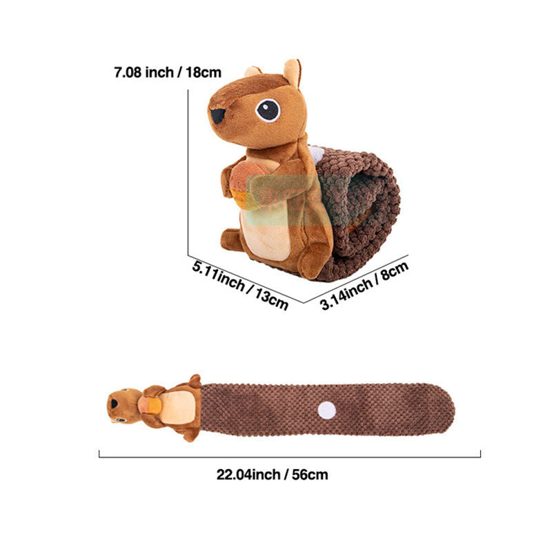 Pet Vocalizing Plush Interactive Teething & Food-Dispensing Puzzle Toy