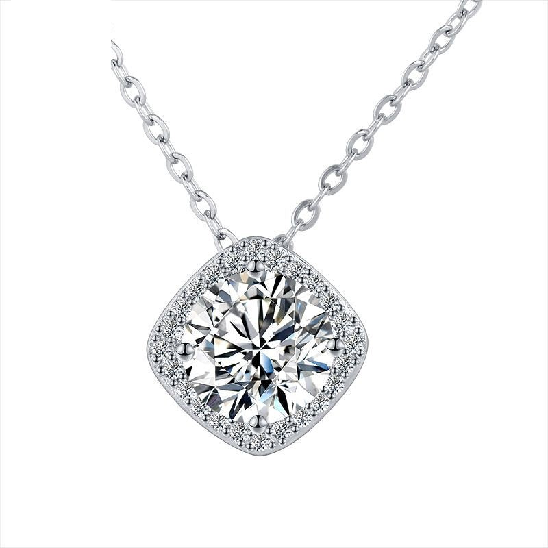 Best Seller In Europe And America Jewelry Bright Heart Square Model Necklace