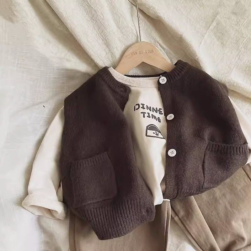 Korean-style Children's Single-piece Vest Three-piece Set