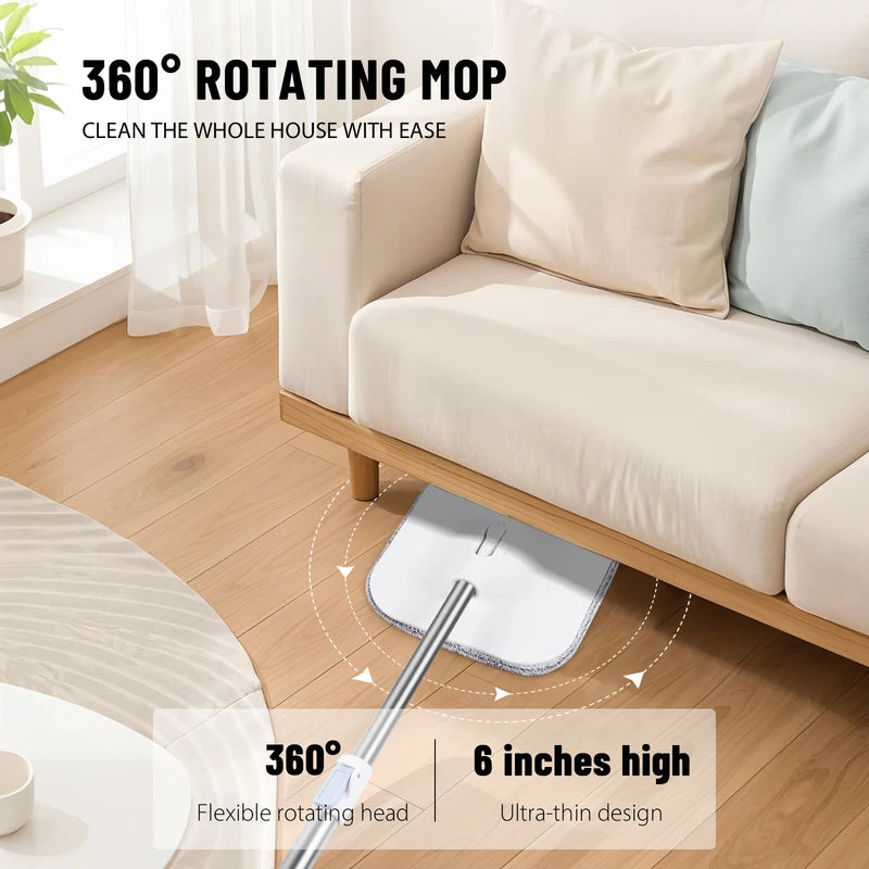 Centrifugal Spin Mop & Bucket Set, Self-Cleaning Dry and Wet Separation, Adjustable Handle for Hardwood Floor, Tile, Home Office Cleaning