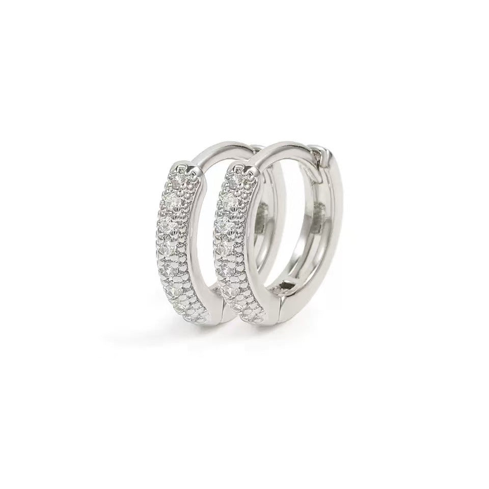 Korean-style Micro-paved Diamond Earrings Minimalist