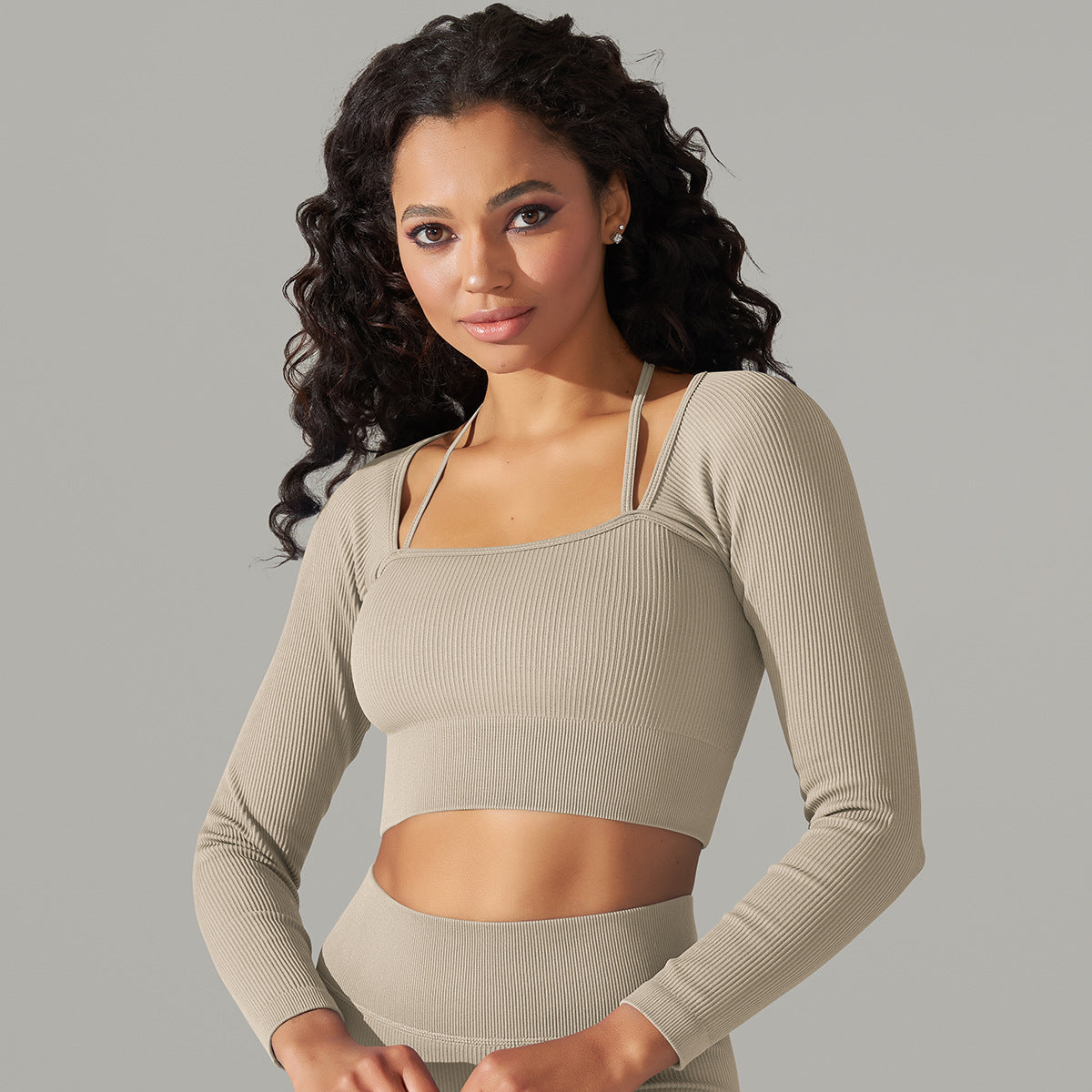 European And American Seamless Rib Solid Color Sexy Beauty Back Yoga Clothes Sports Running Fitness