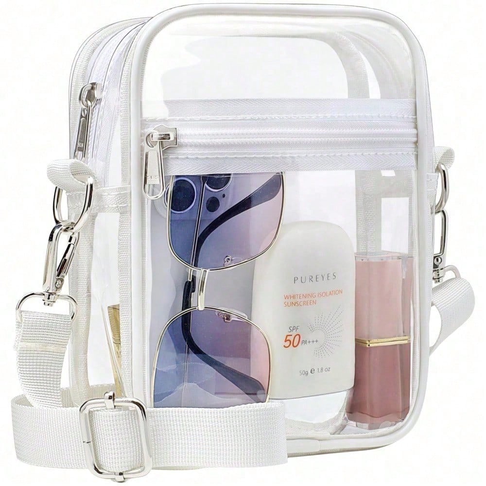 Clear Purse Stadium Transparent Messenger Bag Stadium Approved For Men And Women Clear CrossBody Bag, Clear Bag, Purse, Black Purse, Carteras Para Mujer, Summer, Valentine's Day Gifts, Romantic Gifts