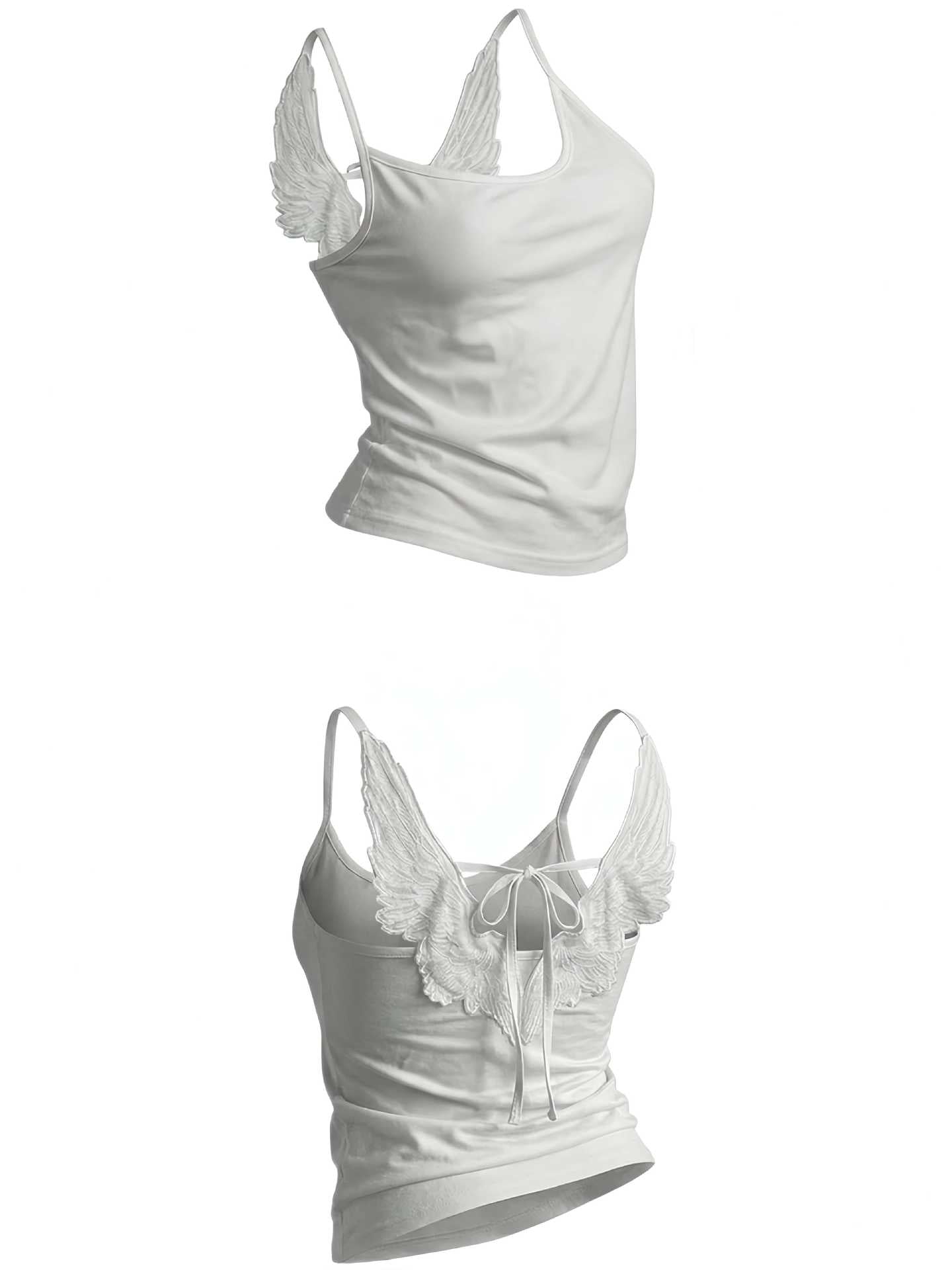 Womens Fashion Trendy And Versatile And Slim-fit Y2K-style Winged Strap Camisole