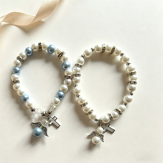 European And American-style Fashion Pearl Diamond And Metal Bracelet