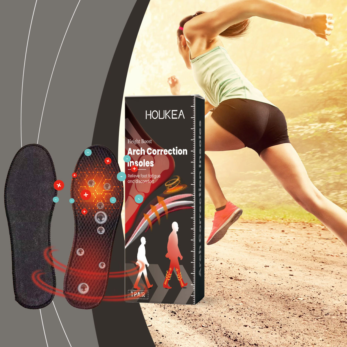 Body Care Soft And Comfortable Elastic Insole Outdoor Non-slip Wear-resistant