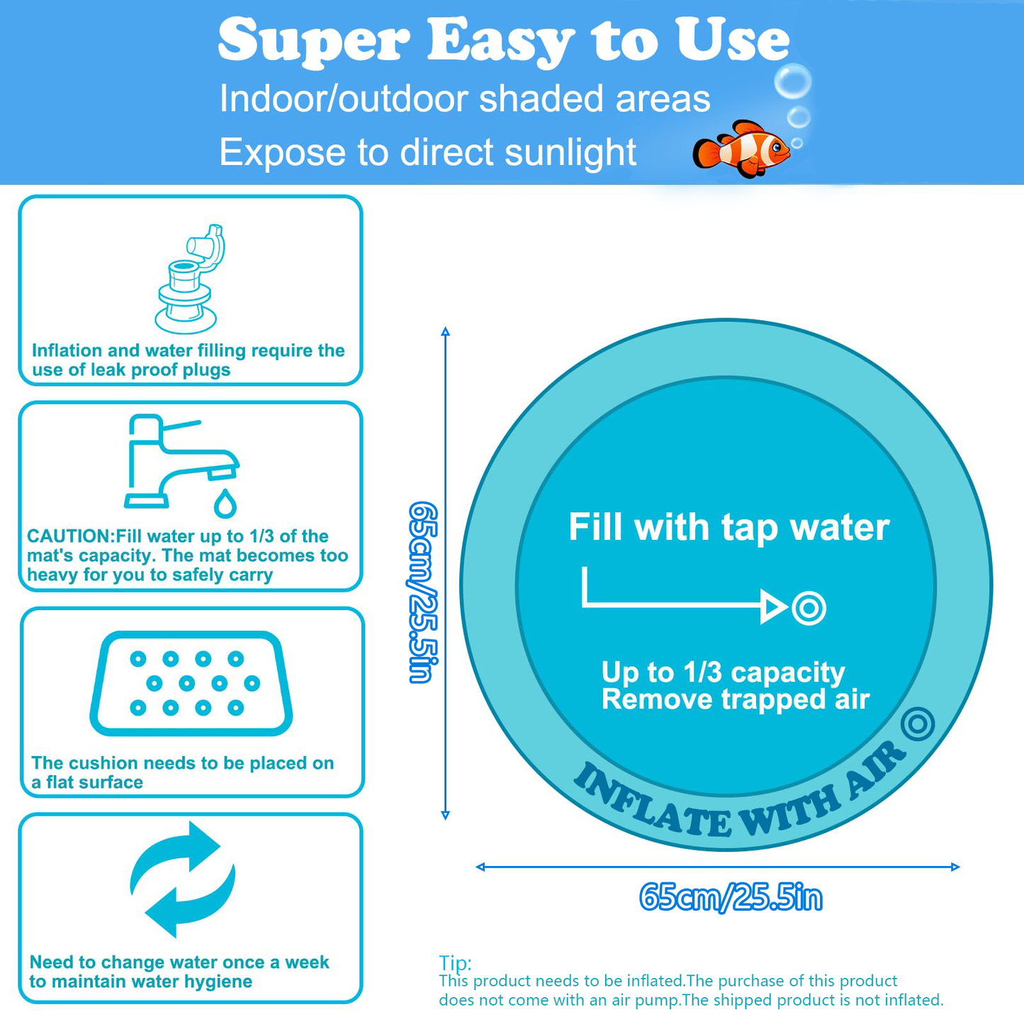 Water Sensory Playmat For Cats Thickened Upgraded Cat Dog Toys Bored Pet Animals Cat Kicker Toys Self Play Mat Interactive Toys Pet Water Sensory Mat Pad Pet Cooling Mat Indoor Outdoor Exercise