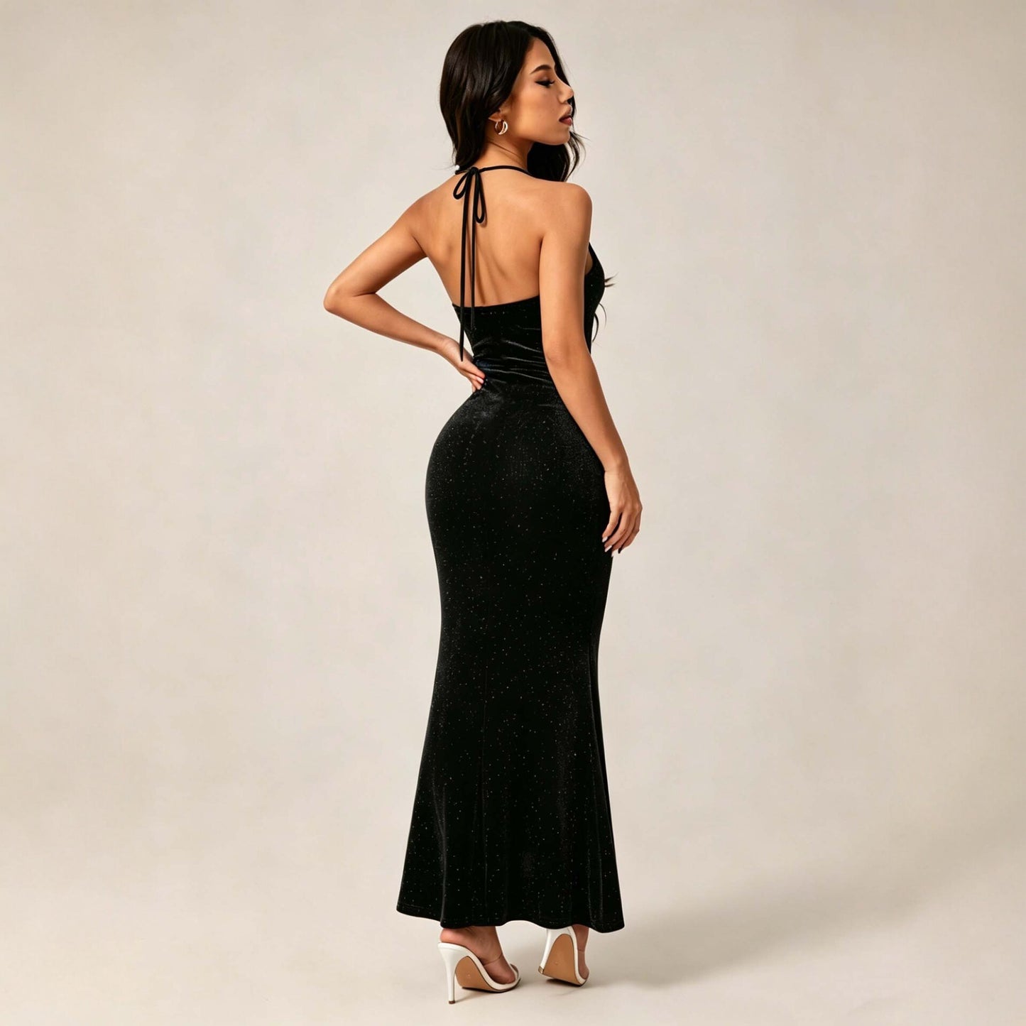 New Womens Halter-neck Sheath Dress