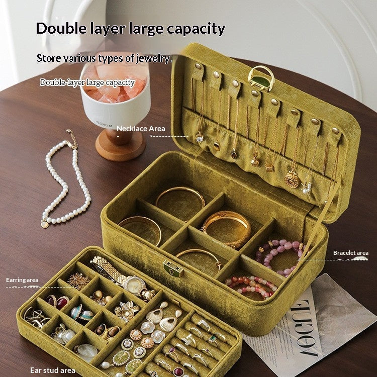 High-end Exquisite Large-capacity Gold Jewelry Box For Necklaces And Accessories