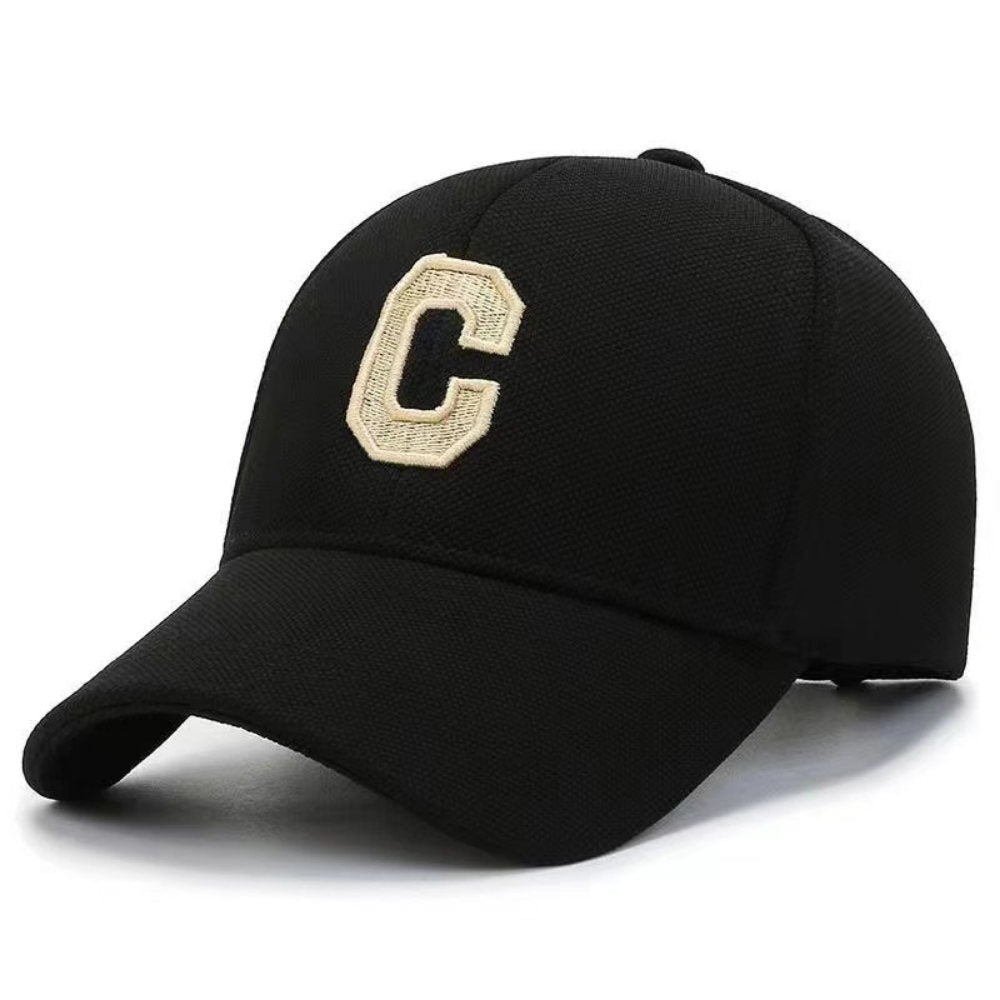Three-dimensional Letter C Hard-top Baseball Cap Suitable For Both Men And Women Breathable Beanie Hat, American-style Retro Outdoor Casual Hat