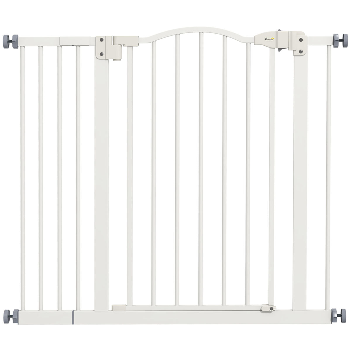 PawHut Metal 74-94cm Adjustable Pet Gate Safety Barrier W/ Auto-Close Door White
