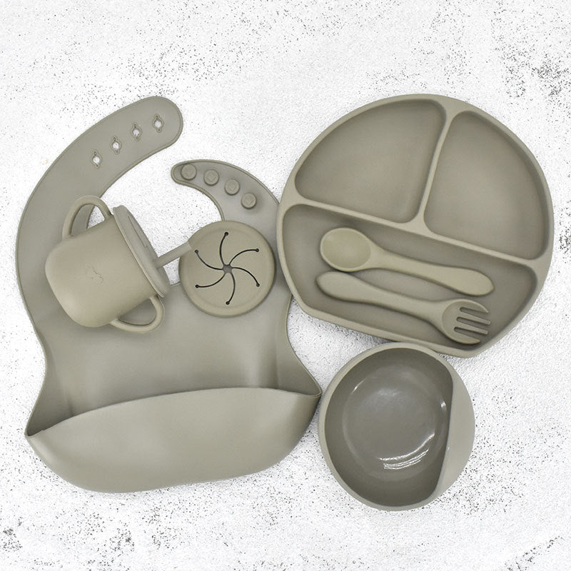 Food Grade Silicone Feeding Cutlery Set Children's Dinner Plate