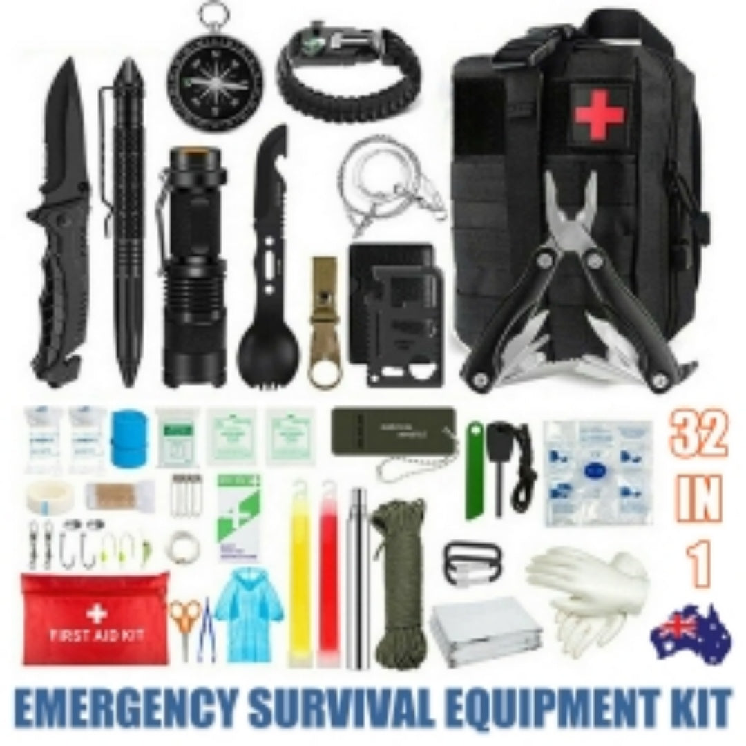 39in1 Tactical Emergency Survival Kit Outdoor Hiking Camping SOS Tool Equipment
