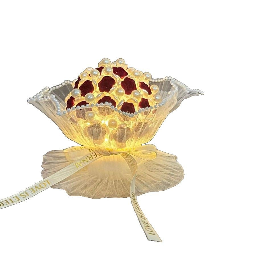 Handwoven DIY Rose Night Light Bouquet Gift